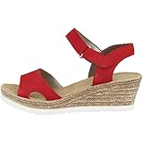 sandalen rot sale Obermaterial: Glattleder Rieker Damen 619H3 Sandale, Rot, 40 EU