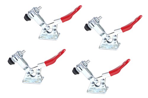 POWERTEC 20321 Quick Release Horizontal Toggle Clamp 201 - 60 lb Holding Capacity w Rubber Pressure Tip, 4PK