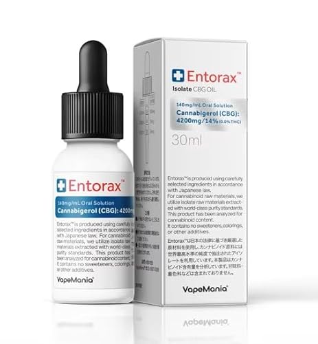 VapeMania Entorax CBG �I�C�� �����Z�x cbg14%4200mg 30ml �A�C�\���[�g cbg�I�C�� �x�C�v�}�j�A �A���g���b�N�X ���{�� �J���i�r�Q���[�� ���F���� �������ܖ� �m���t���[�o�[ Oil �Q��O �o���ێ� �㉺ �h��