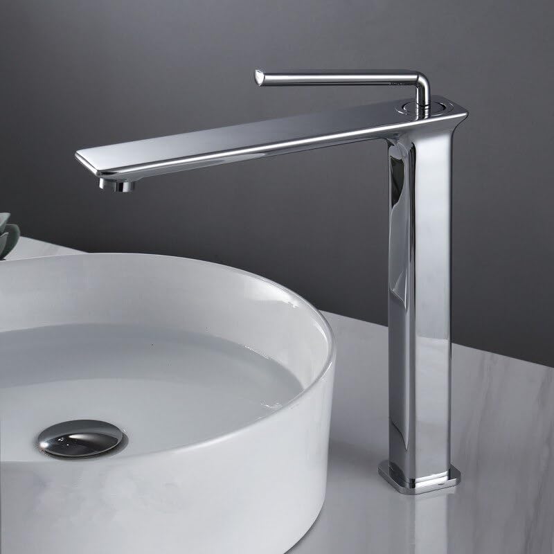 Robinet de lavabo de salle de bain haut et mitigeur sur pont