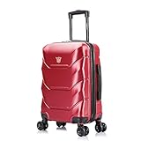 DUKAP Zonix 20 Inch Carry On Lightweight Hardside Luggage with Spinner Wheel, Travel Suitcase with Ergonomic GEL Handle, Wine