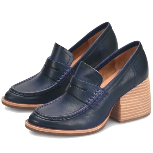 Image of MOOMMO Women Chunky Platform Loafers Pumps Round Closed Toe Slip On Penny Loafers Suede Block High Heels Oxford Shoes Formal Classic Thick Heel Dress Loafer Office Ladies Vintage Comfort 4-11 M US