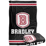 Bradley University Braves Blanket, 36"x58", Primary Logo Stripes, Silky Touch Super Soft Throw