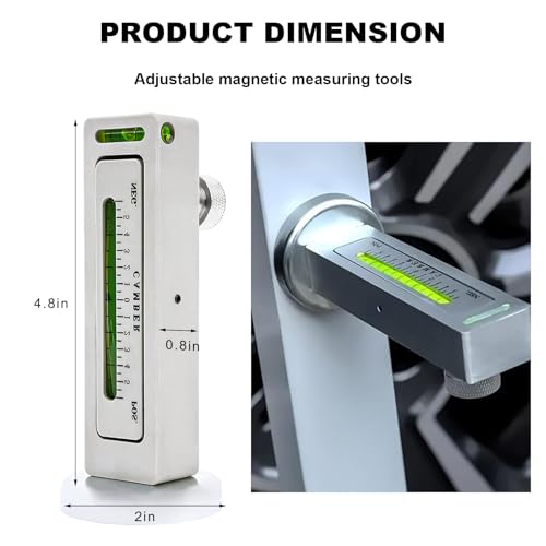 YTFRL Adjustable Magnetic Gauge Tool, Auto Wheel Camber Castor Strut Alignment Pillar, Universal Alignment Gauge Tools Tire Repair Tool for Most SUV Truck RV, Car Accessories