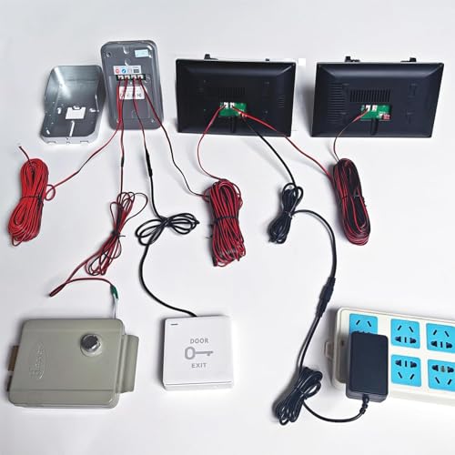 Image of 2 Wired Video Doorbell video Intercom System 1-Camera and 2-Monitor, 7 Inch Touch Screen, Night Vision, Support Remote Unlock, Dual-Way Intercom for Villa House Office Apartment Smart Phone Monitor