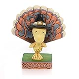 Peanuts by Jim Shore Woodstock as a Turkey Mini Stone Resin Figurine, 3.3