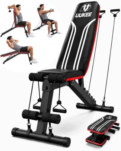 UUKEE Adjustable Gym Bench 700LBS Stable Gear-Lock Support Foldable Weight Bench for Bench Press Incline Decline Full-Body Training