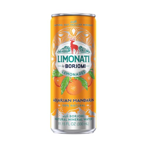 Image of Limonati by Borjomi - Adjarian Mandarin Orange Lemonade with Natural Fruit Juice and Borjomi Sparkling Mineral Water - 11.15 oz, 12 Cans