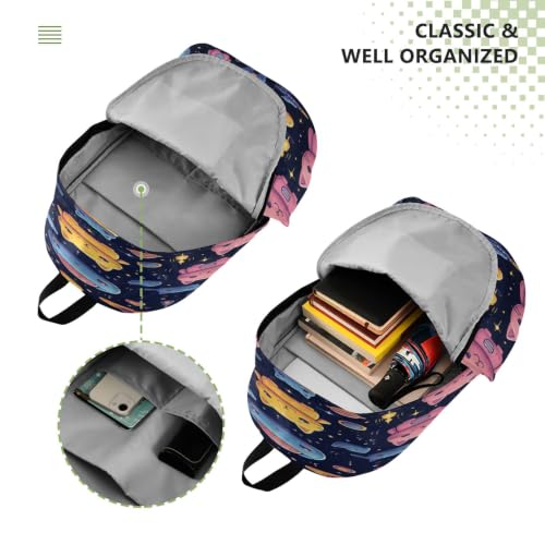 Sac à dos portable léger rose bleu voyage cartable extérieur
