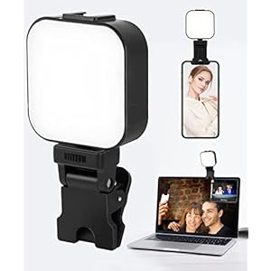 ACNCTOP 64 LED Rechargeable Selfie Light – 5 Lighting Mode Phone Ring Light Mini Portable Clip on Fill Lights for iPhone, Cell Phone, Laptop, TikTok, Selfie, Video Conference, Camera