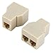 Uxcell RJ11 1 to 2 Female Plug Telephone Modular Splitter Jointer, 2Pieces for Landline Telephone