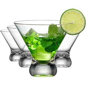 Amazing Abby – Olivia – 10-Ounce Plastic Stemless Martini Glasses (Set of 4), Reusable Cocktail Glasses, BPA-Free, Shatter-Proof, Dishwasher-Safe, Perfect for Poolside, Outdoors, Camping, and More