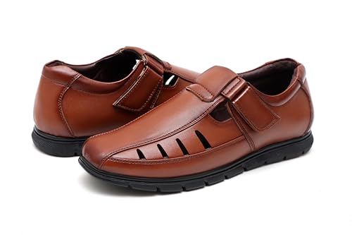 Image of BRUTE Faux Leather Sandals for Men | Fisherman Sandals | Closed Ethnic Sandals
