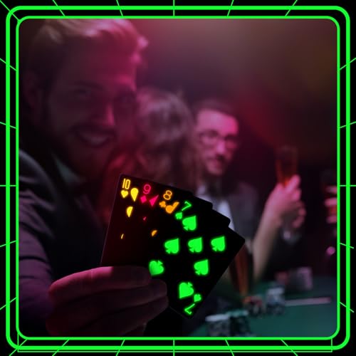 Cartas de Póker fluorescentes caja negra 54 cartas miniatura 6