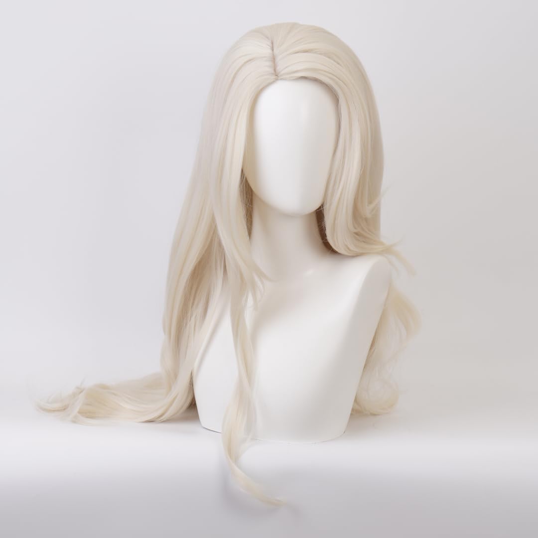 Womens Long Wavy Beige Anime Princess Cosplay Wig Halloween Costume Party Synthetic Wig SY-02