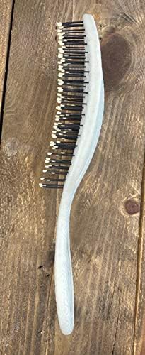Soft Pin Flex Hair Brush by RustiK, Organic, Detangling, Eco Friendly, Paddle Brush, Bio Plastic, Wheat Straw, For All Hair Types