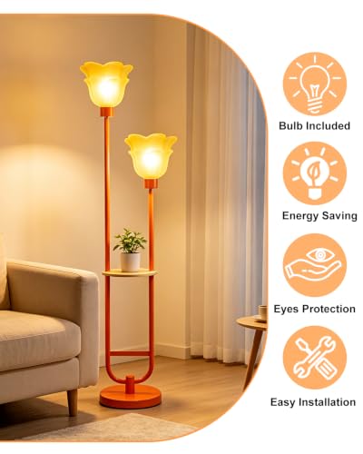 Image of Lightdot Globe Floor Lamp with LED Bulbs Included, Dimmable Floor Lamps,Unique Modern Standing Tall Lamp for Bedroom Living Room /Sofa Beside /Corner Decor-Gold