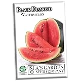 Black Diamond Watermelon Seeds for Planting, 50+ Heirloom Seeds Per Packet, (Isla's Garden Seeds), Non GMO Seeds, Botanical Name: Citrullus lanatus, Great Home Garden Gift