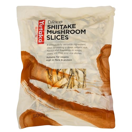 Yutaka Sliced Dried Winter Shiitake Mushrooms 500g | Rich Umami-Rich Japanese Shiitake Ideal for Soups Ramen Broths & Stir-Fries