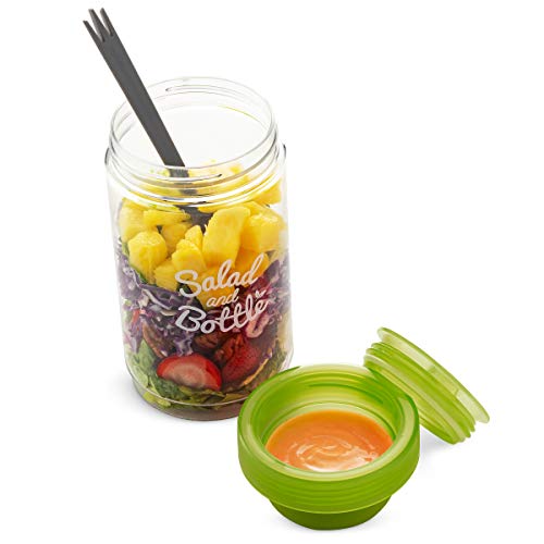 Komax Lunchmate Insulated Lunch Bag Set – Thermal Lunch Box For Women + Salad Container For Lunch + Fruit Infuser Water Bottle + Spoon & Fork + Ice Packs For Lunch Bag (Green) #TOP1