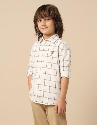 Image of Regular fit Windowpane Checks Cotton Long Sleeves Casual Shirts