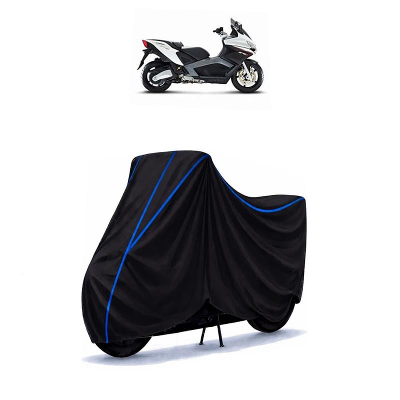 Image of Scooty Cover Water Resistant for SRV | Universal Scooter & Bike Cover | Heavy Duty UV Protection | Dust, Rain & Scratch Protection | Elastic Fit All Weather Indoor Outdoor | Black with Blue Piping