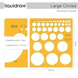 Liquidraw Szablon szablonu okręgowego, 45 okręgów o różnych rozmiarach, idealny do matematyki, geometrii lub rysunku, nadaje się do inżynierii, architektury i kreślenia, trwały, przezroczysty