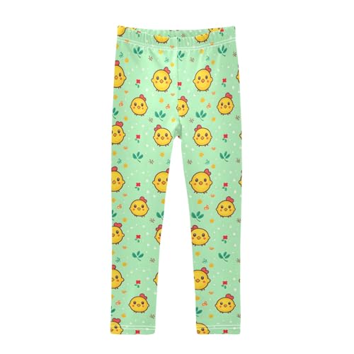 Lovely Cute Simple Chicken Girls Leggings Soft Comfortable Athletic Leggings Dancing Pants for 4-10 Years