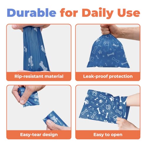 Image of Best Pet Supplies Dog Poop Bags for Waste Refuse Cleanup, Doggy Roll Replacements for Outdoor Puppy Walking and Travel, Leak Proof and Tear Resistant, Thick Plastic - Royal Blue, 150 Bags