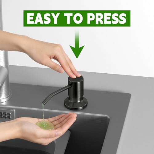Image of Kitchen Sink Soap Dispenser, Built in SoapDispenser, 47 inch Extension Tube kit, Counter Lotion Dispenser Pump, No Need More Refills (Black)