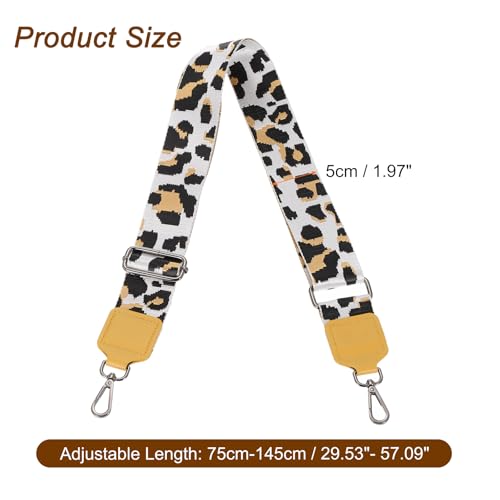 Image of uxcell Wide Shoulder Strap, 5cm Adjustable Purse Strap Replacement Crossbody Strap for Shoulder Bag Handbag, Camel, Black Square Mouth Buckle
