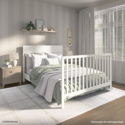 Fisher-Price Meadowbrook 4-in-1 Convertible Full Size Baby Crib, Wooden Nursery Furniture, Converts to Toddler Bed with Guardrail, Daybed & Full-Size Bed, Greenguard Gold, BSA Certified, Cannoli Cream - image 7