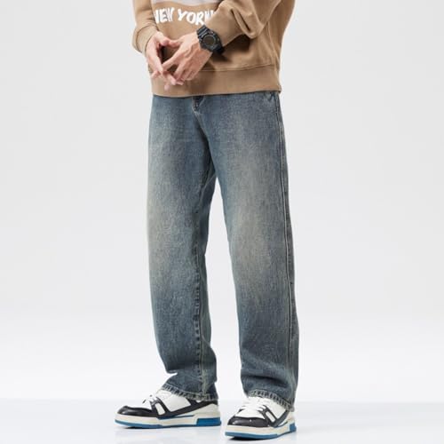 Jeans Pants Trousers Denim Street Washed Retro Loose Classic Trendy Nostalgic Floor Pulling Wide Leg3