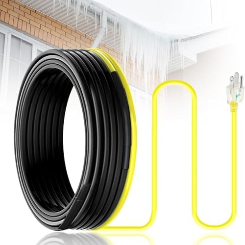 110 FT Industrial Grade Gutter Heater Cable, YeloDeer Heat Tape for Roof and Gutters, Self-Regulating Roof Melt Ice Dam & Pipe Freeze Protection, 8W/FT 120V