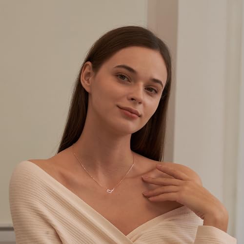 Freekiss Rose Gold Pendant Necklace For Women: Dainty Choker Necklaces Trendy 14K Rose Gold Filled Paperclip Pendant Necklaces Tiny Simple Diamond Necklace Fashion Jewelry For Women Gifts thumb #2