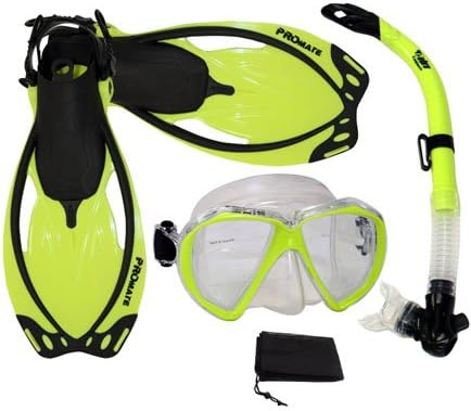 Miniatura 6 de PROMATE Juego de aletas de máscara de ojo de pez semiseco para buceo BKBK