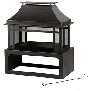 SRLF370 Wood Burning Fireplace Black With Log Rack Tool Quantity 1