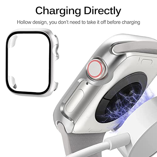 Miimall Case Compatible with Apple Watch Series 9/8/7 41mm Tempered Glass Screen Protector - Image 4