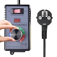 Drehzahlregler 230V Motor, 15A 4000W Drehzahlregler Spannungsregler, Lüftersteuerung Stufenloser Spannungsregler für Winkelschleifer, Bläser, Handbohrer, Kreissägen (10A)