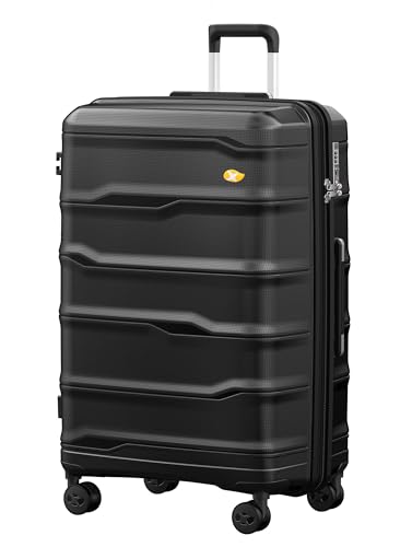 MGOB 28 Inch Luggage with Spinner Wheels, Large Hard Shell Suitcase, Lightweight PP Luggages with TSA Lock, Checked-Large Suitcases 28-Inch, Black