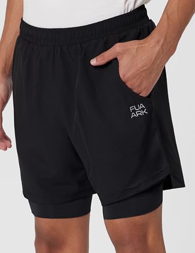 Image of FUAARK 2 in 1 Compression Shorts for Men for Gym, Sports, Running & Cycling Activities with Pocket