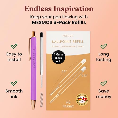 MESMOS Fancy Pen Set – Inspirational Gifts for Women, Office Motivational Writing Pens for Boss Lady, Unique Click Pens for Servers and Promotions