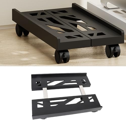 Soporte móvil ajustable para torre de computadora, soporte con ruedas con freno, compatible con la mayoría de CPUs, ideal para oficina y estudiantes miniatura 3