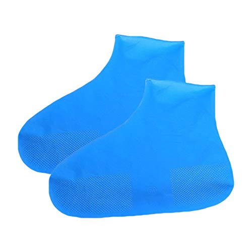 YUnnuopromi Unisex Wiederverwendbare Wasserdichte Regenstiefel Schuhe Überschuhe Schutz Anti-Rutsch-Überschuhe für Outdoor blau blau m