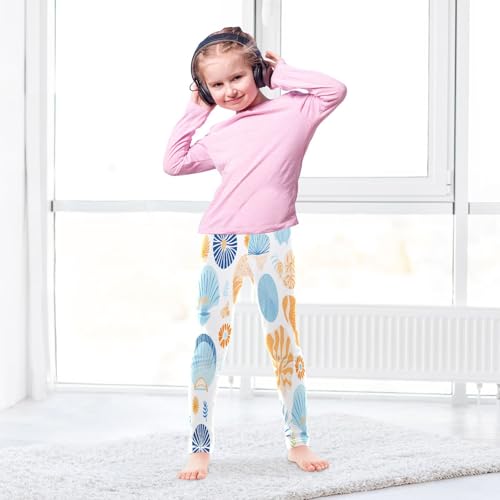 Bolaz Toddler Girls Leggings Printed Yoga Pants Leggings Blue Orange Shell for Kids4