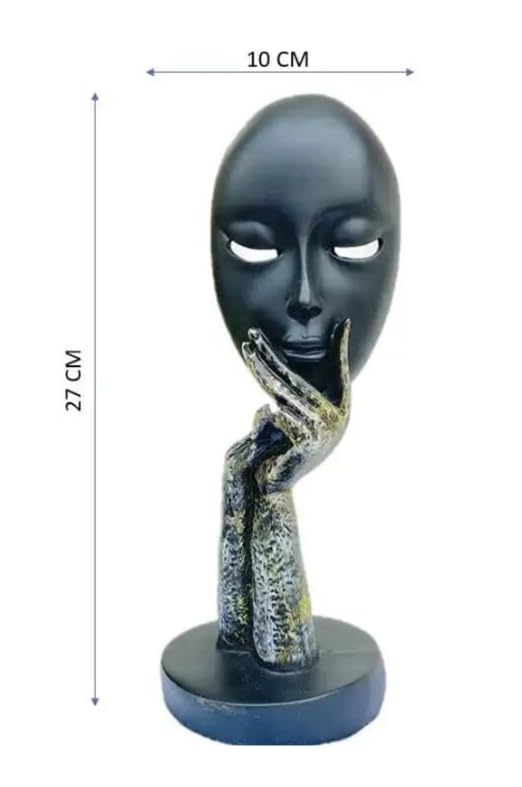 Generic Abstract Face Sculpture Decorative Showpiece with Golden Hand - Image 3