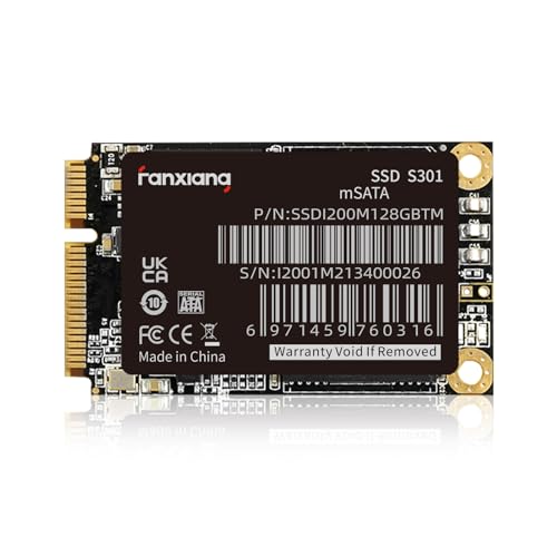 fanxiang S301 128 GB mSATA SSD Mini SATA III 6Gb/s Unidade de Estado Sólido Interna, 3D NAND, Compatível com Ultrabook Desktop PC Laptop
