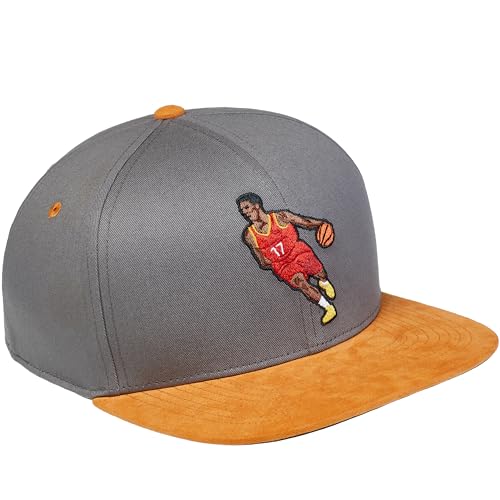 Cadency® Snapback Caps Herren und Damen, Einzigartig, Individuelle Themen Caps, Basecap gerader Schirm, Baseball Kappe, Damen, Unisex, Größenverstellbar, Basketball, Grau