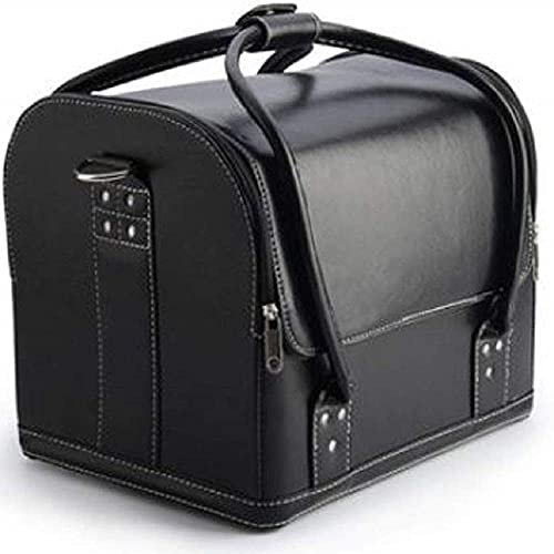 Professional Makeup Vanity Box, Cosmetics Nail Beauty Makeup Kit Storage Organizer Box, for Bridal Gift (Black)