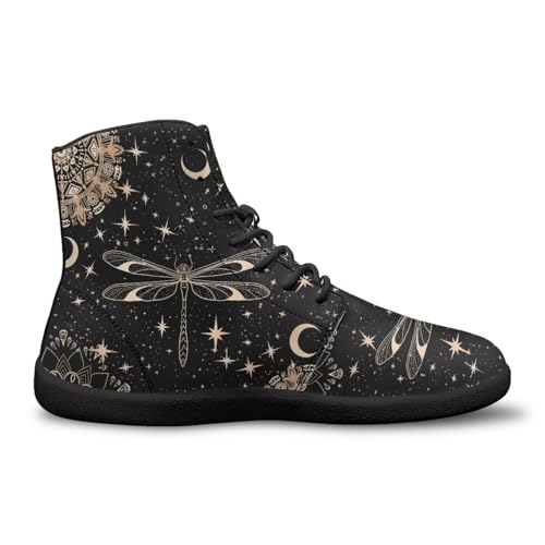 Image of Binienty Zero Drop Sole Barefoot Men's Women's PU Leather Flat Minimalist Barefoot Sneakers Athletic Shoes Waterproof
